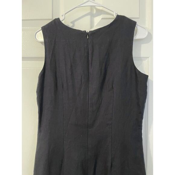 Talbots Women’s Size 6 Irish Linen Sheath Black Classic Dress Buttons - Picture 5 of 7